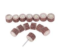 10pcs 20mm Meuler des brosses de rouleaux de rabat Sanindg pour l'outil de polonotage de mini-perceuse rotative avec une tige de mandrin de 3mm pour les accessoires de Dremel DUO ER (Grit : 80)