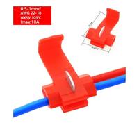 10PCS/20PCS Wire Connector Scotch Lock Snap AWG22-10 Without Breaking Cable Insulated Crimp Quick Splice Electrical Terminals NWPNLXEA(Rot,20PCS)