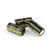 10Pcs 2200UF Aluminum Electrolytic Capacitor Kit 63V2200UF 18x35 High Frequency Low Capacitors Assortment Box Kits NWPNLXEA