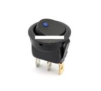 10Pcs 23mm 12V Blue led Round Rocker Switch Led Dot Light 3 pins ON-OFF LED illuminated Car Dashboard Toggle SPST Switch NWPNLXEA
