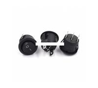 10Pcs 23mm Round Black 3 Pin 10A/125V 6A/250V AC 2 Position SPDT ON-OFF Rocker Switch Snap-in NWPNLXEA