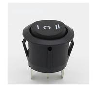 10Pcs 23mm Round Black 3 Pin 10A/125V 6A/250V AC 3 Position SPDT ON-OFF-ON Rocker Switch Snap-in