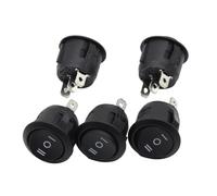 10Pcs 23mm Round Black 3 Pin 10A/125V 6A/250V AC 3 Position SPDT ON-OFF-ON Rocker Switch Snap-in