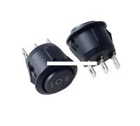 10Pcs 23mm Round Black 3 Pin 10A/125V 6A/250V AC 3 Position SPDT ON-OFF-ON Rocker Switch Snap-in Control switch