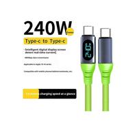 (10pcs, 240W) For 30W Smart Digital Display Data Cable PD Fast Charging USB C Cable with E-Marker Chip 240W Max Power 480Mbps Data Sync Green