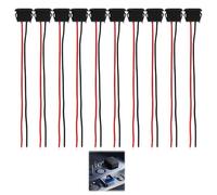 10PCS 2A 20V Type C Souder Connecteur, Connecteurs USB Type C à Souder, Connecteurs Femelles USB C pour Montage sur Panneau, Câbles à 2 Fils avec Boucle à Rainure à Pression pour Projets de Bricolage