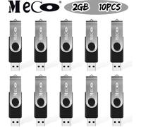 10PCS 2Go 2GB Clé USB 2.0 Pivotantes Mémoire Stick Flash Drive Noir