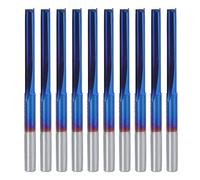 10pcs 3.175mm Fraise à Bouts Nano à Revêtement Bleu Outil de Fraisage de Poignée CNC pour EVA Mousse Contreplaque et Carbure Cémenté