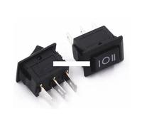 10PCS 3 Pin 3A 250V 10 * 15mm Black Button Rocker Switch ON OFF ON AC 10X15 Rocker Power Switches