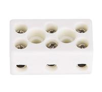 10PCS 3 Voies 24A Domino Ceramique Bornier en Céramique en Porcelaine Connecteur de Fil Résistant aux Hautes Températures, 1,32 x 0,70 x 0,61 Pouces
