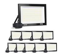 【10PCS】300W spot led extérieur 30000LM IP66 Imperméable Projecteur LED Exterieur Super Brillant Eclairage Extérieur Blanc froid(6000k) Sécurité spot led pour stades, usines, Parking, garage, jardin
