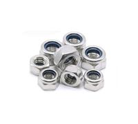 10PCS 304 Stainless Steel Hex Nylon Insert Lock Nut M3 M4 M5 M6 M8 Self-locking Locknut A2-70 DIN985(M5 10PCS)
