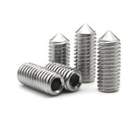 10pcs 304 Stainless Steel M2 M2.5 M3 M4 M5 M6 M8 M10 M12 Hex Hexagon Socket Set Screw Cone Point Grub Screw DIN914(8mm,M3 (10pcs))