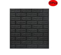 10pcs 3d Stickers Muraux Brique,ANNEFLY PE Non-Toxique Mousse Odeur Auto-Adhésif Mural DIY Autocollant Panneau,Gris-Noir (70x77cm)