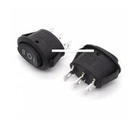 10PCS 3Pins Oval Rocker Switch Black ON-OFF-ON AC 6A 250V 10A 125V 3 Position For Kettle Button Switch NWPNLXEA