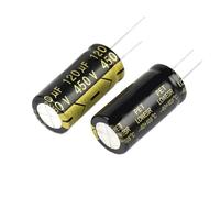 10Pcs 450V120UF 18x40 Aluminum Electrolytic Capacitor High Frequency Low ±10% 2000Hours 105℃ DIY Capacitors NWPNLXEA