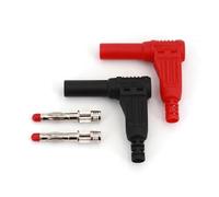 10Pcs 4mm Male Right Angle Insulated Wire Solder Type DIY Plug Connector NWPNLXEA(Rot)