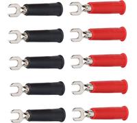 10Pcs 4mm U/Y Type Electrical Crimp Terminals Insulated Fork Spade Wire Connectors for Banana Plug Multimeter