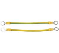 10pcs 4mm2 Carré Rouge Cuivre Jaune Vert Fil De Mise à La Terre avec Borne De Joint Torique Panneau Solaire Photovoltaïque Fil De Mise à La Terre, 8mm 150mm, 4mm2 Wire
