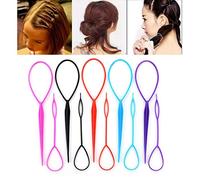 10PCS (5 Large + 5 Small) Kit de coiffure de queue en plastique Magic Hair Braid Tresse de queue de cheval Maker Clip Tool Simple Bricolage Styling Accessoires Hair Pull Needle Hair Pins