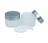 10pcs 50ml Dépoli Bocaux en Verre avec Couvercle en Argent,Pots Cosmétique Vide en Verre, Contenant Cosmétique pour Crème Paillettes Maquillages Poudres (10,50ml)