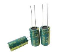 10PCS 50V470UF Green Gold High Frequency Low Resistance Electrolytic Capacitor 470UF 50V Volume 10X20mm NWPNLXEA
