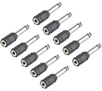 10pcs 6.35mm Male To 3.5mm Female Stereo Audio Jack Adapters Headphone For Earphone Earphone Amp Guitar
