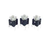 10Pcs 6 * 6mm Through Hole Push Button Tactile Momentary Switch With LED Green Yellow Red White Blue 6 * 6 6X6 OSBCMZGE(White Light)