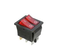 10pcs 6 Pins Rocker Switch On/off Double Red Light Lamp Toggle Double Spst Button Switches Two Way 15A 250V NWPNLXEA