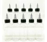 10PCS 60 ML Flacons de Distribution Plastique Noir Bouteilles de Compression Bouteilles de Distribution en Plastique Fiole de Squeeze avec Capuchon Twist Noir pour Encres, Huiles, Gels, Colle