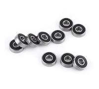 10pcs 608-2RS Roulement à Billes à Double Étanchéité, Roulement à Billes Gorge Profonde 8x22x7mm, Acier Chromé, Pré-lubrifié pour Machines Industrielles, Automobiles, Navires et Appareils Ménagers