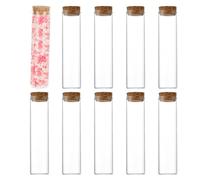 10pcs 60ml 2oz vide clair tubes à essai en verre borosilicate bouteille avec bouchons de liège portable fleur thé en poudre huile essentielle pot flacon titulaire flacon de réactif pour thé