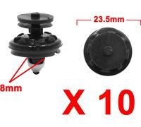 10pcs 6Q0868243 8mm Rivets en Plastique Noir Bouclier Clips Fixation d'aile pour Audi
