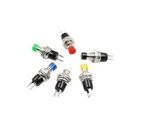 10Pcs 7mm Thread Multicolor 2 Pins Momentary Push Button Switch PBS-110 Red Black White Blue Yellow Green Lockless Reset ON/OFF NWPNLXEA(2)