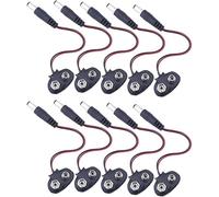 10pcs 9V Battery Connector Cable Clips with DC Power Plug Male 2.1x5.5mm T Type for Arduino