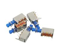 10Pcs A05 3pin TV Power Switch With Spring Self-locking Blue DC 12V 50MA Unidirection Push-button Switch