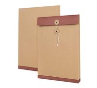 10pcs A4 Pochettes de Fichier en Papier Kraft Épais Sac de Fichier avec Ligne Boucle Sac Enveloppe de Documents Portable Porte-documents File Folder Dossier de Fichier pour Maison Bureau Scolaire