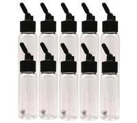10pcs Airbrush Siphon Feed Jar, 30CC Plastic Bottles with Dual-Action Lid Adapter and Caps Airbrush Accessories