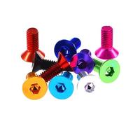 10pcs Alliage D’Alliage D’Aluminium à Tête Plate Hexagonale Vis Hexagonale à Tête Fraisée M4 M5 M6 Hexagonale à Douille Plate, Red, M4x10mm