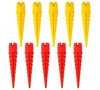 10pcs Ancrage à Bois, Kit Cheville en Plastique de Reparation Vis Bois Convient aux Vis à Bois Tailles #2 à #16 pour Réparation de Trous de Vis Dénudés(Rouge et Jaune)