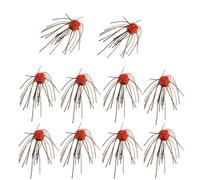 10pcs Appâts de Dés Leurres de Pêche, Forme de Dés Design avec Whisker Couleur Vive PVC, Leurre Pêche Lent à Couler Portable pour Eau Douce et Eau Salée