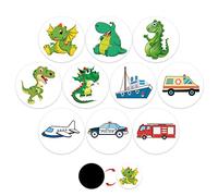 10pcs Apprentissage Propreté Enfant Autocollant, Réutilisables Autocollant Magique pour Pot d'Apprentissage de la Propreté pour Garçons Filles avec 10 Motifs - Dinosaure, Voiture, Avion