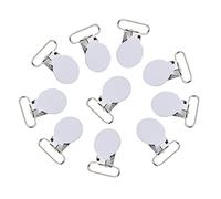 10Pcs Attache-Sucette, 25mm Clips de Jarretelles Bébé Sucette Jarretelles Snap Attaches Robustes Clips Bretelles Rondes Attache-Sucette Clip de Support (Blanc)