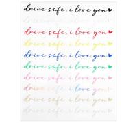 10pcs Autocollant Je t'Aime Conduis Prudemment, Autocollants Miroir Mignons Je t'Aime Conduis Prudemment Décorations Amusantes pour Rétroviseurs de Voiture pour Femmes Hommes (10 Couleurs)