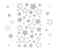 10PCS Autocollants Paillettes Noël,Argenté Étoiles NoëL Décoration Stickers,Stickers Noel Scrapbooking pour Calendrier de l'avent Filler Décoration Cartes Cadeau de Noël