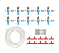 10PCS Automatique Lapin Mamelons d'eau Galvanisé Lapin Buveur d'eau Mangeoire avec Tube de 5m pour Petits Animaux Volaille Système D'arrosage