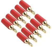 10Pcs Banana Plug 2.5mm Gold Plated Brass Solder Type Male Connector Accessory KitRed