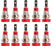 10Pcs Banana Socket Brass 2mm Panel Socket Connector Terminals for Electronic Industrial EquipmentRed