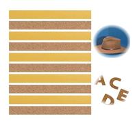 10PCS Bandes Autocollantes En Liège Pour Chapeau, 200 * 40 * 2 mm, Bandes De Liège Autocollantes Pour Ajuster La Taille De Chapeau, Facile à Poser Et Confortable,Idéal Pour Tous Les Types De Chapeaux