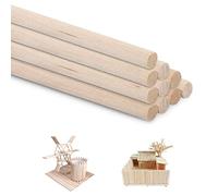 10pcs Bâtonnets de Bois,batonnet Bois tiges,bâtons de travaux manuels bâton rond,Tiges Longues en Boiss, Bâtons en Boiss Ronds Tourillon Boisss Dur Non Finis pour l'artisanat de Bricolage,30cmx4 mm